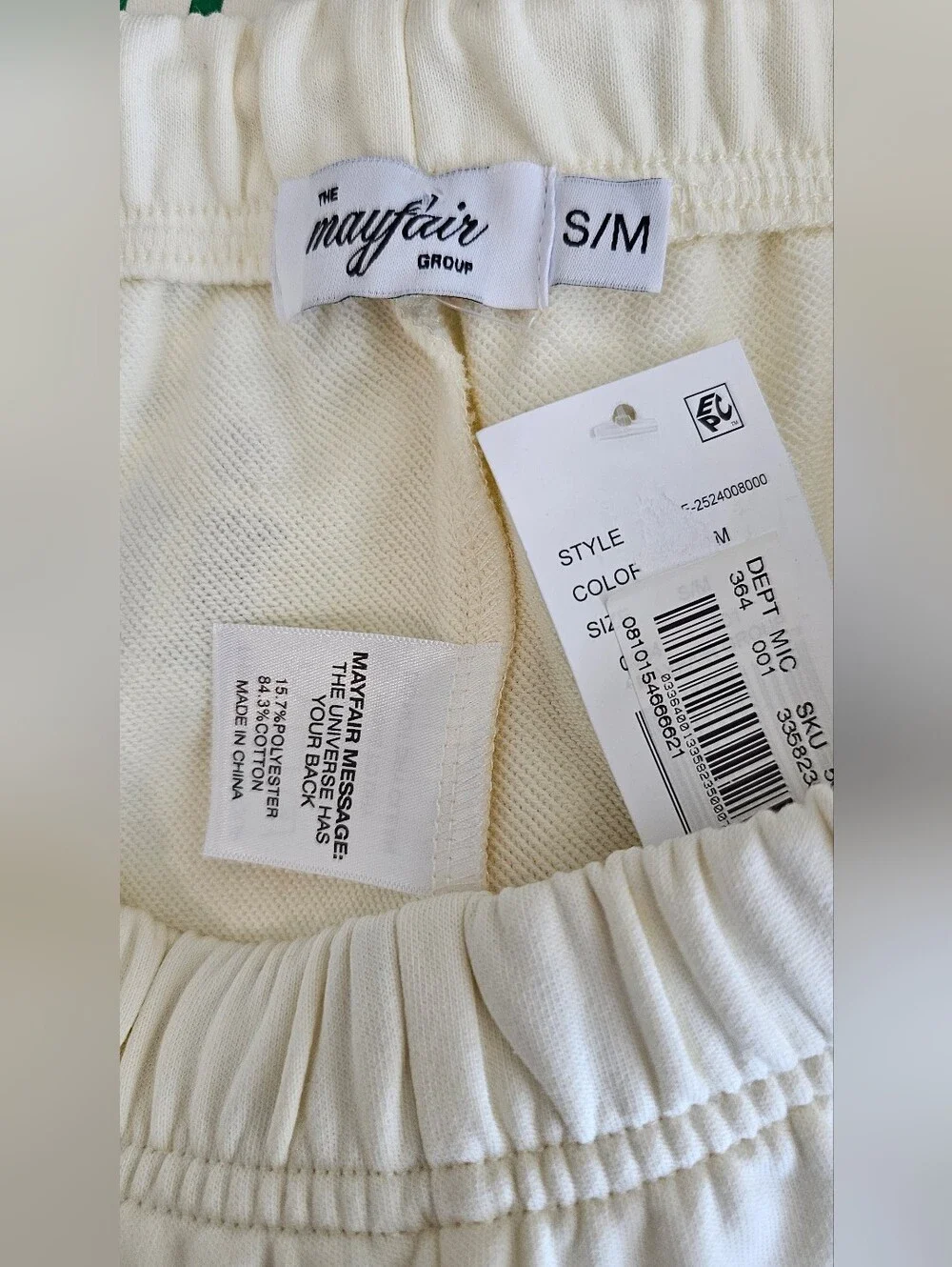 Mayfair Affirmations Cream Multi Graphic Athletic Shorts Women's Sz Small/Medium - Picture 3 of 9
